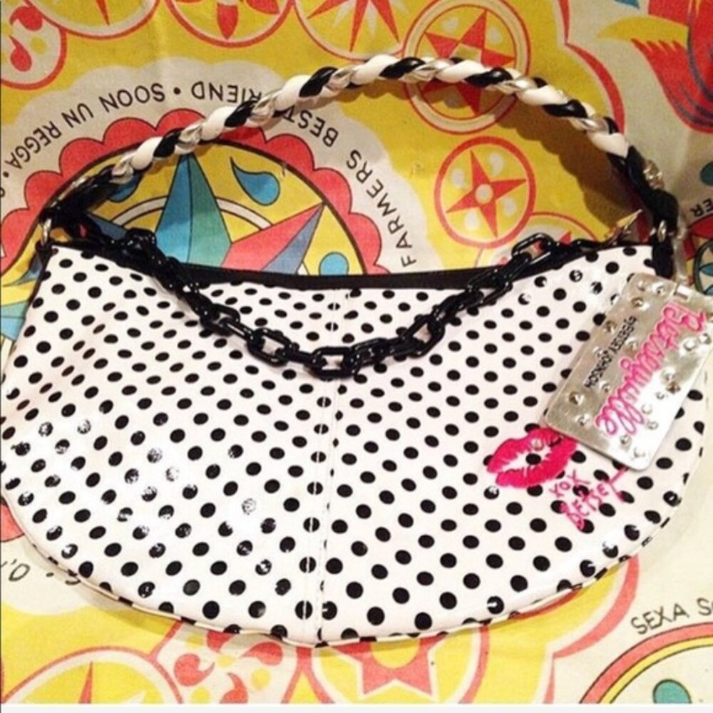 Vtg Betsey Johnson Betseyville Polka Dot Purse